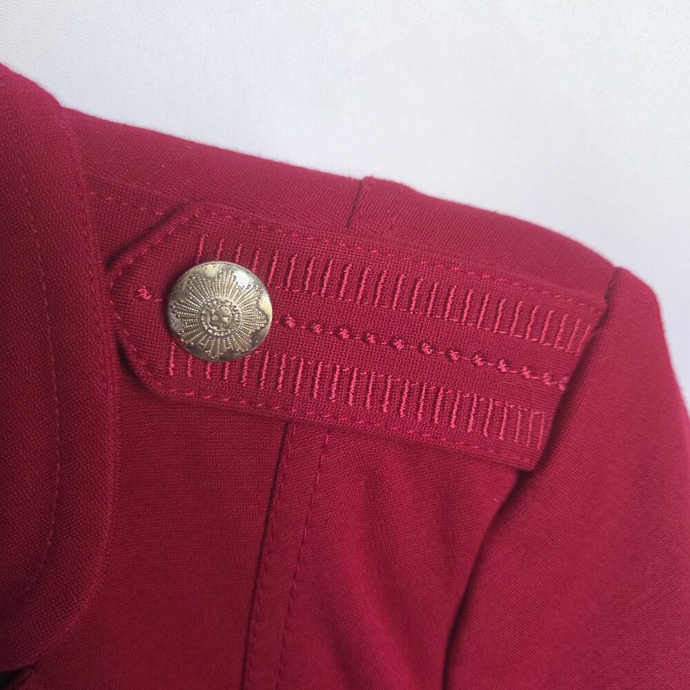 WHBM Magenta/Berry Military Band Jacket Women’s 8 Silver Buttons Peplum Blazer - Picture 4 of 9